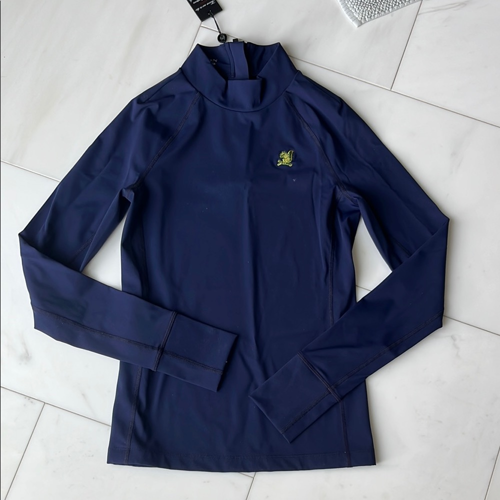 NWT Women's Golf Mock Nk Navy Long Sleeve Top
